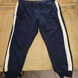 Ralph Lauren Navy Joggers with Cream Stripes